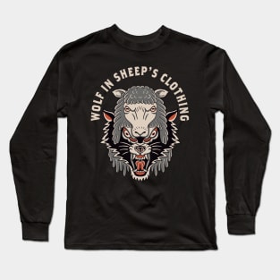 Wolf Traditional Tatto Long Sleeve T-Shirt